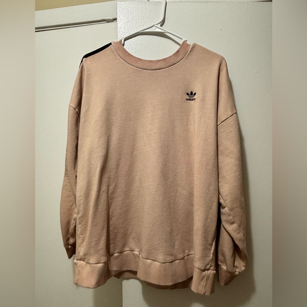 adidas Men's Crewneck Sweatshirt in Beige with Black Logo